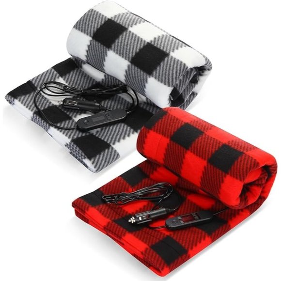 2 Pcs Winter Heated Car Blanket 39 x 28 Inch 12 Volt Car Electric Blanke… - Picture 1 of 4